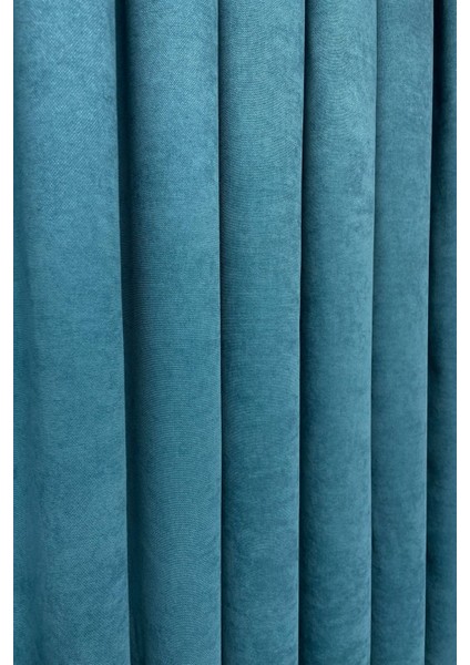 Barcelona Kadife Dokulu Fon Perde Petrol (Pilesiz) modelleri