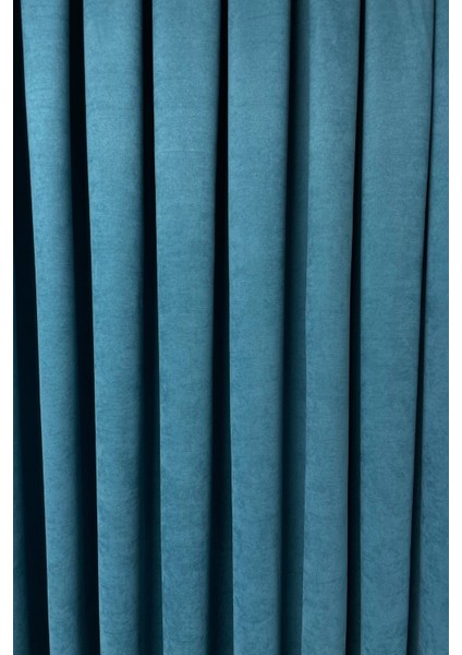 Barcelona Kadife Dokulu Fon Perde Petrol (Pilesiz) fırsatları