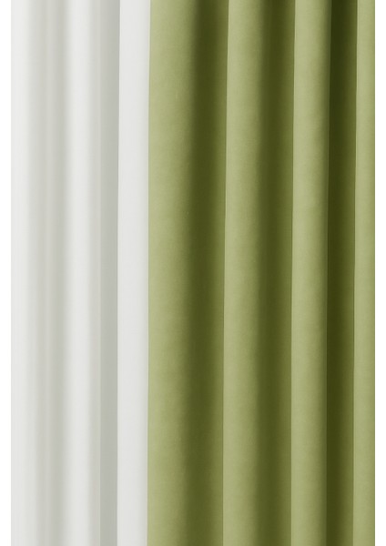 Barcelona Kadife Dokulu Fon Perde Çağla (Pilesiz) fiyatları