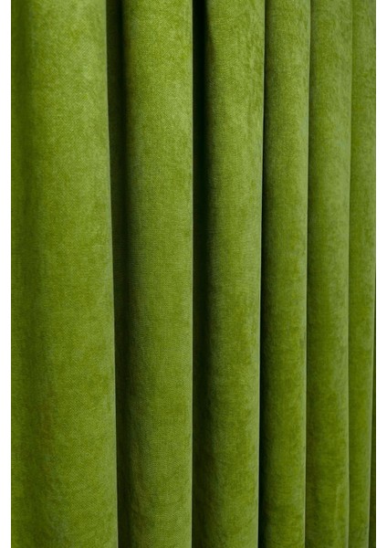 Barcelona Kadife Dokulu Fon Perde Yaprak Yeşili (Pilesiz) modelleri