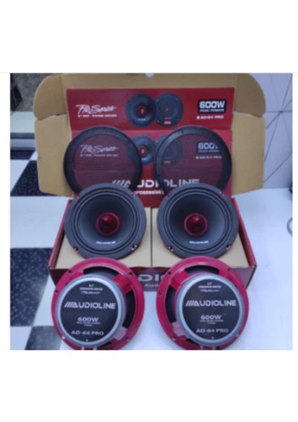 Audıolıne Ad 64 Çifti 1200W 150RMS Orta Göbek Tivitirli Amfı Uyumlu Mitrange