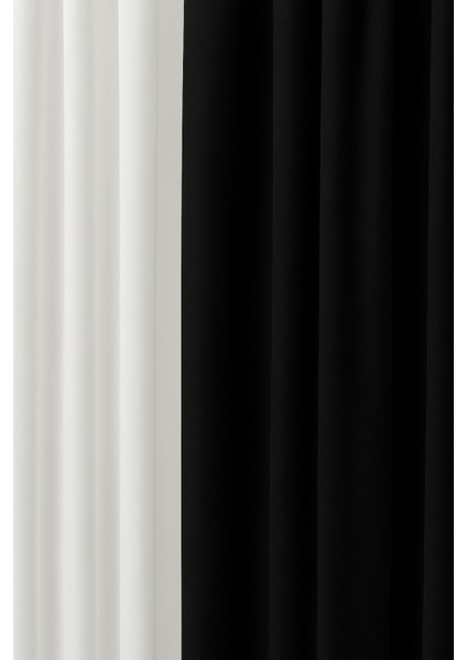 Barcelona Kadife Dokulu Fon Perde Siyah (Pilesiz) fiyatları