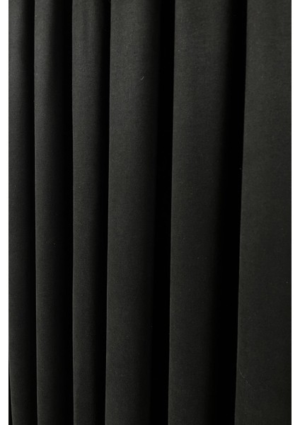 Barcelona Kadife Dokulu Fon Perde Siyah (Pilesiz) modelleri