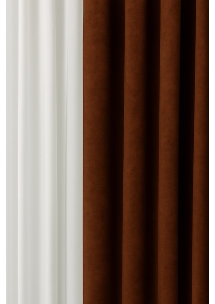 Barcelona Kadife Dokulu Fon Perde Sütlü Kahve (Pilesiz) fiyatları