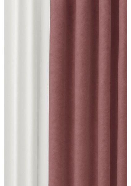 Barcelona Kadife Dokulu Fon Perde Gülkurusu (Pilesiz) fiyatları