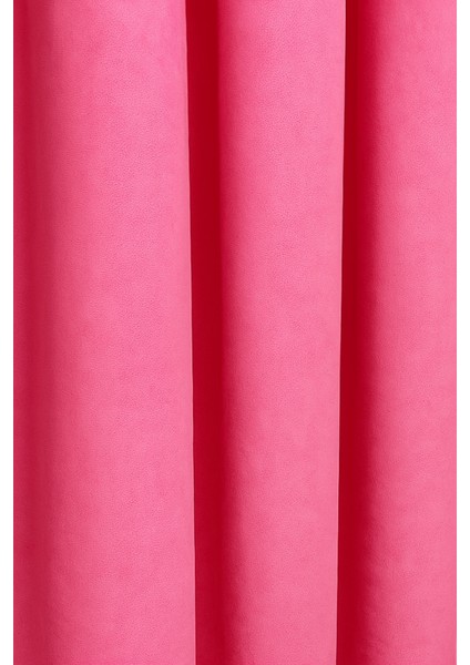 Barcelona Kadife Dokulu Fon Perde Pembe (Pilesiz)