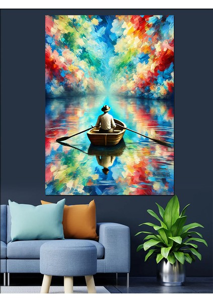 Renkli Gölde Sandal Dekoratif Kanvas - Mdf Ahşap Tablo fırsatları