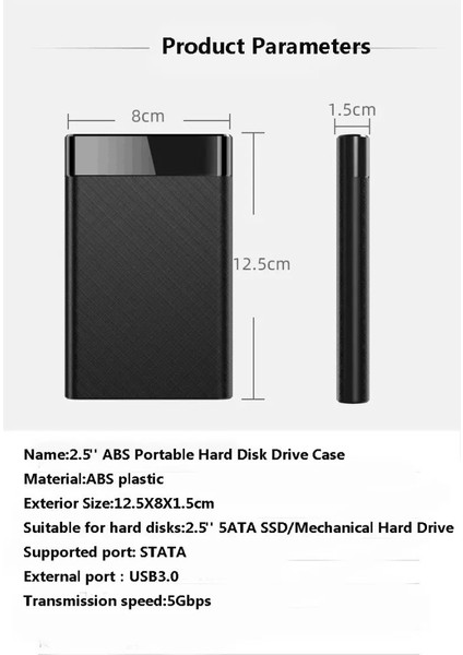 Primex PX-3200 Siyah Usb3.0 Harddisk Kutusu, 2.5" SSD Kutusu, SSD USB Kutu, SSD Harici Kutu Usb3.0