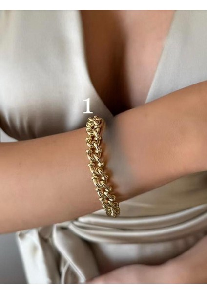 14 K Altın Rengi Vip Seri Bileklik 19 cm