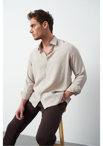 Modal Uzun Kol Rahat Kesim Erkek Gömlek fırsatları