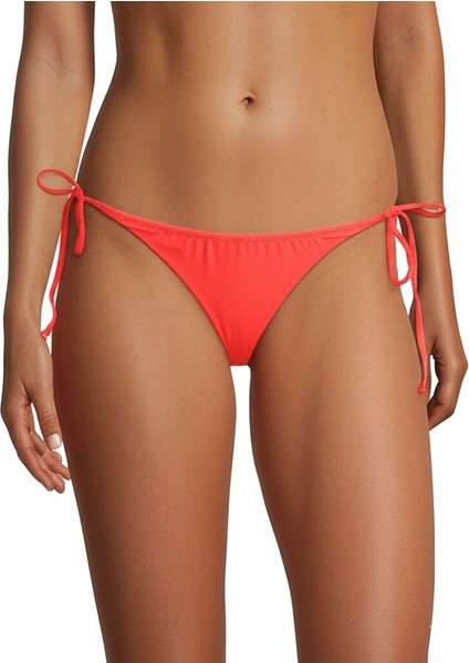 Nar Çiçeği Kenarları Ince Ipli Bağcıklı Bikini Altı