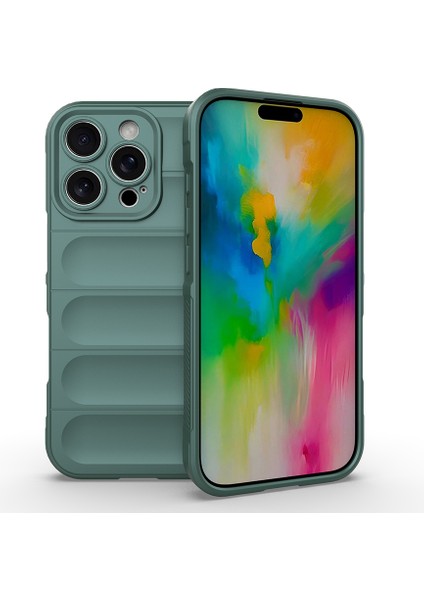 Apple iPhone 16 Pro Max Uyumlu Kılıf Etnik Optimum Silikon Yeşil