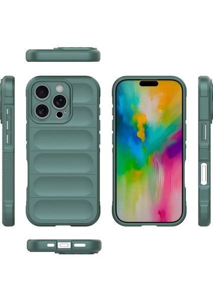 Apple iPhone 16 Pro Max Uyumlu Kılıf Etnik Optimum Silikon Yeşil