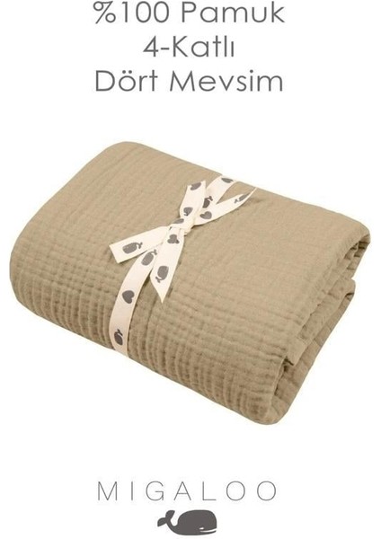 Migaloo Müslin Örtü Dört Katlı 90x120 cm Kahverengi fiyatları
