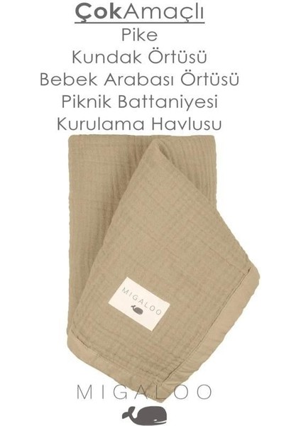 Migaloo Müslin Örtü Dört Katlı 90x120 cm Kahverengi fırsatları