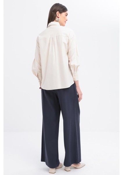 Taş-Kolu Büzgülü Poplin Gömlek modelleri