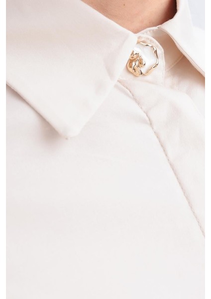 Taş-Kolu Büzgülü Poplin Gömlek fırsatları