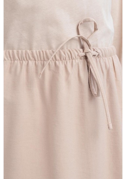 Bej-Beli Büzgülü Çan Etek fırsatları