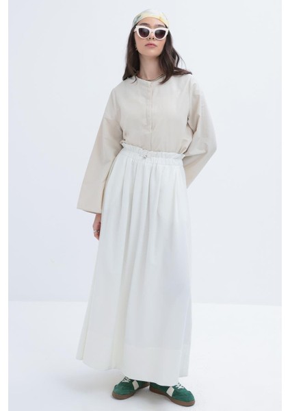 Beyaz-Belden Büzmeli Etek fiyatları