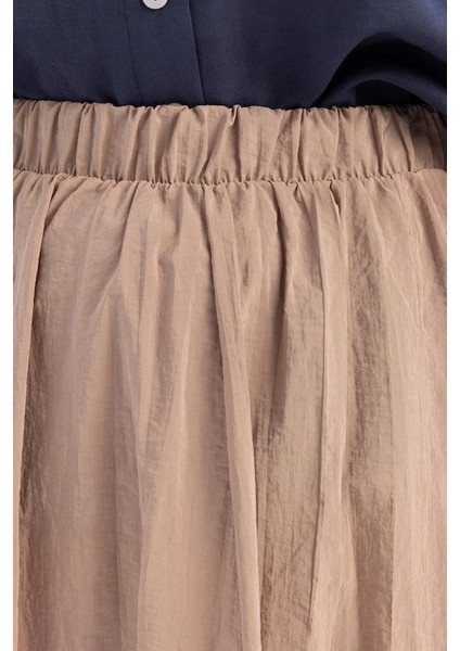 Vizon-Kraşlı Beli Lastikli Kloş Etek indirimleri