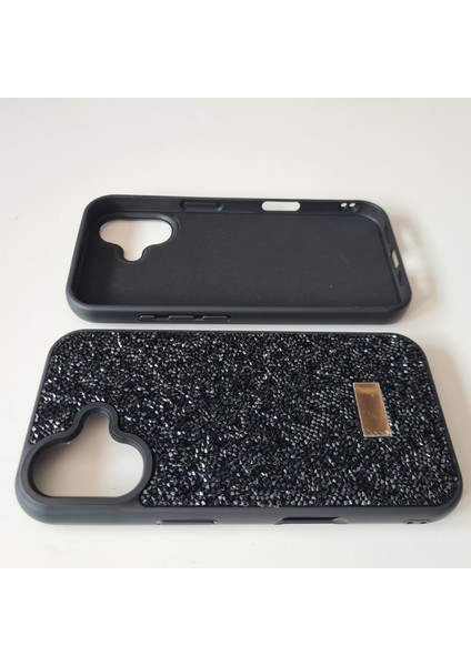 Apple iPhone 16 Uyumlu Svr Görünümlü Taşlı Parlak Işıltılı Içi Kadife Kılıf modelleri