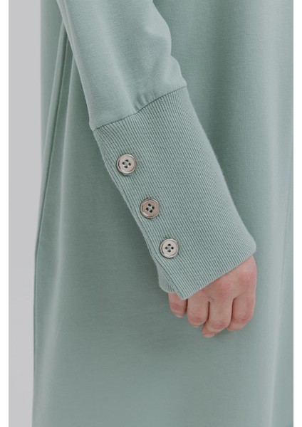 Defne-Manşeti Kalın Ribanalı Düğme Detaylı Likralı Elbise indirimleri