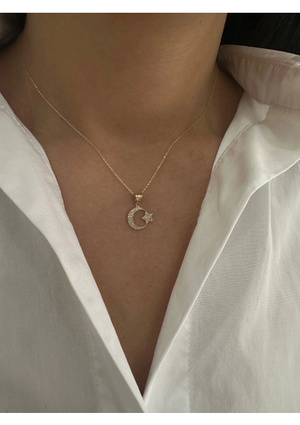 14 Ayar Altın Taşlı Altın Yıldızlı Kolye 509 modelleri