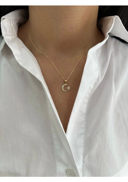 14 Ayar Altın Taşlı Altın Yıldızlı Kolye 509 fırsatları