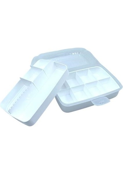 ® 12 Bölmeli Çok Amaçlı Takı Toka Kutusu Dikiş Kutusu Kapaklı Organizer Kutusu Bölmeli Kutu