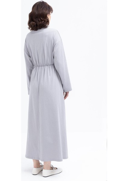Gri-Beli Bağlamalı Elbise fiyatları