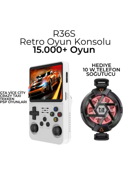 R36S Game Konsol 64GB Telefon Soğutucu Fan Hediyeli