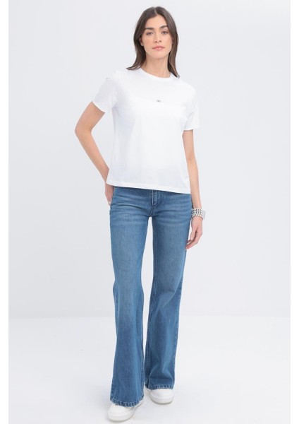 Beyaz-Kısa Kollu Basic T-Shirt