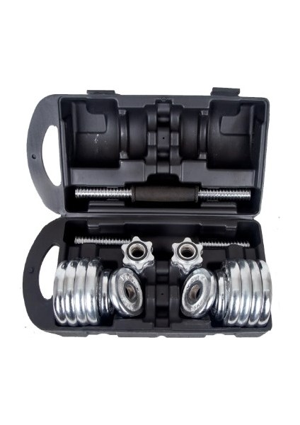 Ckspor 30 kg Krom Dumbell Seti Çantalı Döküm Plaka Dambıl Seti CKS420