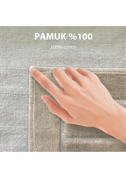 Line Köşeli Vizon 2'li %100 Pamuk Banyo Halısı Paspası Seti Klozet Takımı fiyatları