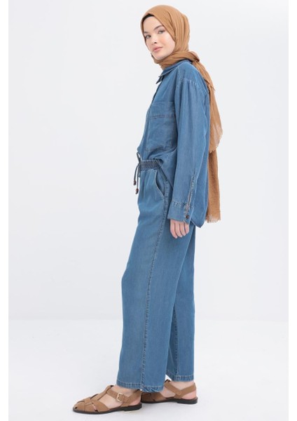 MAVI01-BELI Lastikli Denim Pantolon fiyatları