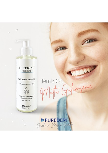 Yüz Temizleme Jeli, Mineral Kompleks, Derin Temizleme, Provitamin B5, Allantoin 200 ml