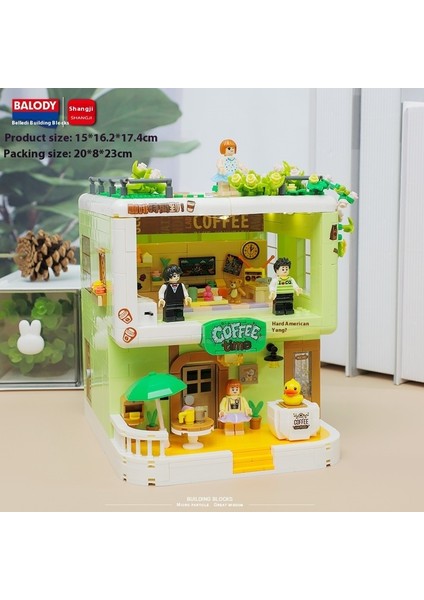 Sokak Sahnesi Yapı Taşları Puzzle Montajı Çocuk Oyuncakları Kulübe Modeli Süsler (Yurt Dışından)