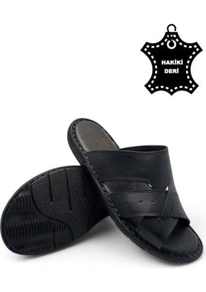 Tamamen Deri ve Topuk Yastıklı Sistemli Ortopedik Erkek Terlik. fırsatları