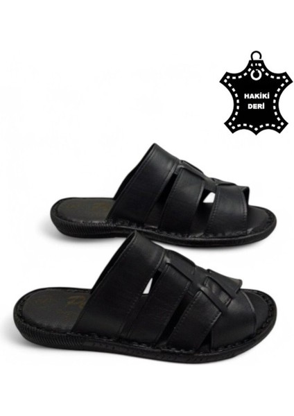 Tamamen Hakiki Deri ve Topuk Yastıklı Sistemli Ortopedik Erkek Terlik. modelleri