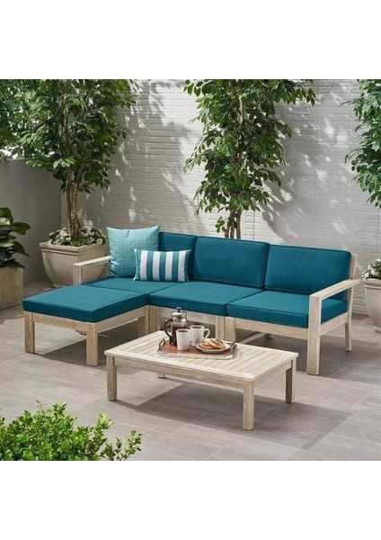 Stella Bahçe Balkon Teras Ahşap Köşe Takımı