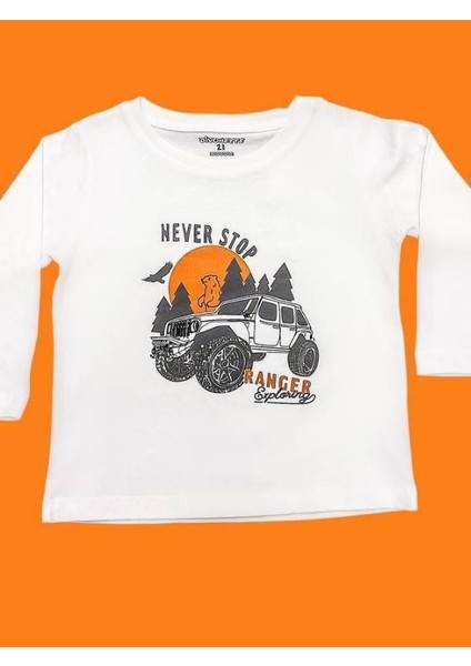 Erkek Çocuk Never Stop Yazılı Uzun Kollu T-Shirt fiyatları