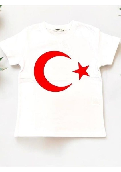 Çocuk Ay Yıldızlı Pamuklu Yarım Kol Tshirt fiyatları