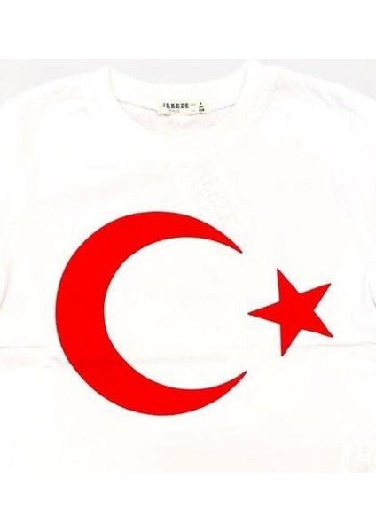 Çocuk Ay Yıldızlı Pamuklu Yarım Kol Tshirt modelleri