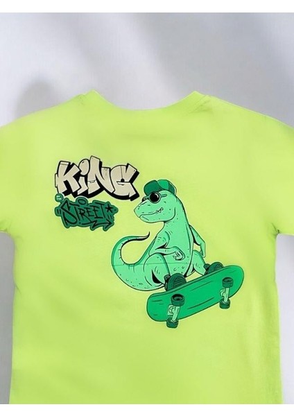Erkek Çocuk Pamuklu King Yazılı Cepli Yarım Kol Tshirt
