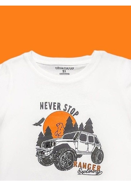 Erkek Çocuk Never Stop Yazılı Uzun Kollu T-Shirt indirimleri