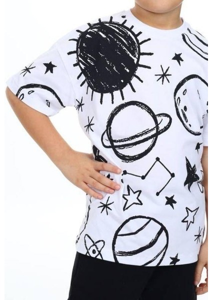 Erkek Çocuk Mars Baskılı Tshirt