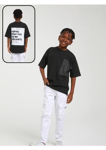 Erkek Çocuk Pamuklu Siyah Tshirt