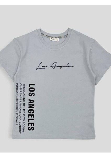 Erkek Çocuk Los Angeles Yazılı Pamuklu Tshirt fiyatları