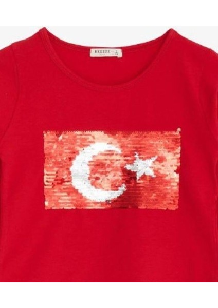 Çocuk Oynar Pullu Pamuklu Uzun Kollu T-Shirt modelleri