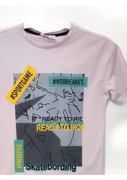 Erkek Çocuk Pamuklu Sportgame Yazılı Tshirt modelleri